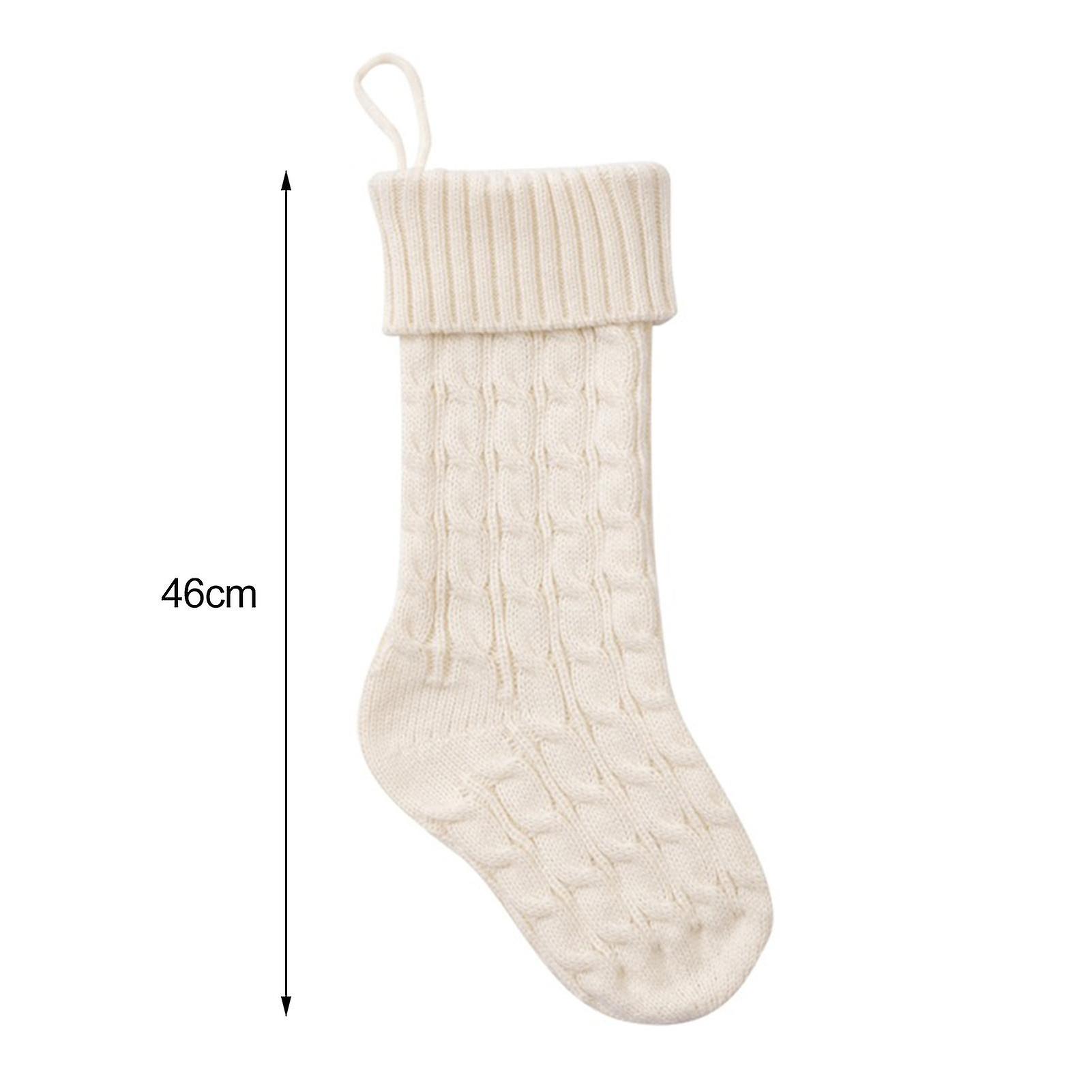 Christmas Sock Twist Pattern Knitted Large Capacity Hanging Stocking For Festival Party