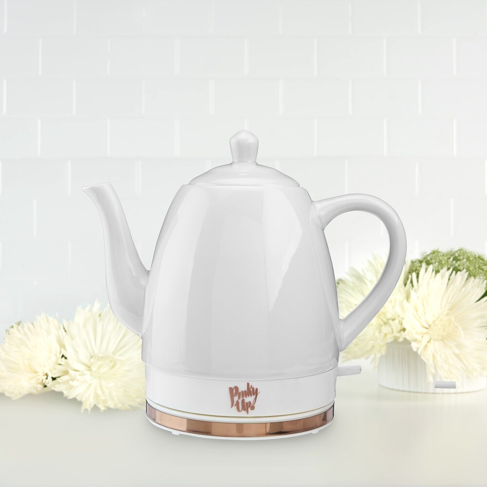 Noelle Grey Ceramic Electric Tea Kettle by Pinky Up   9\