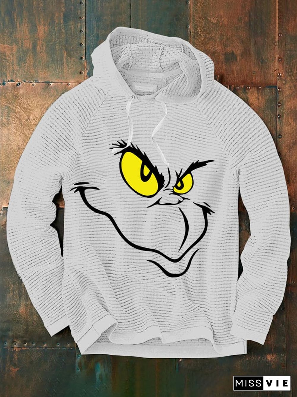 Men's Christmas Cartoon Character Waffle Hoodie