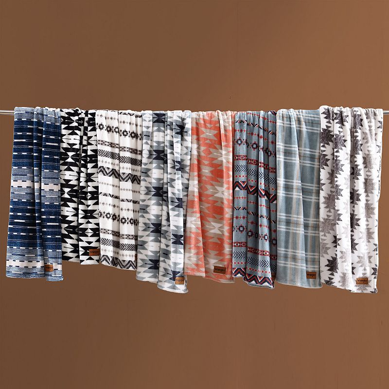 Wrangler Ikat Pattern Plush Throw Blanket