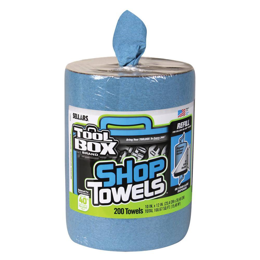 TOOLBOX Z400 200-Count Big Grip Blue Shop Towels Refill (6-Pack) 55207