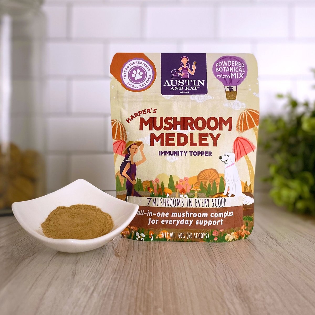 Austin and Kat Harper's Mushroom Medley Dog and Cat Supplement， 2.12-oz bag