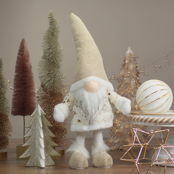 Gnome with Stars and Faux Fur Sweater Christmas Decoration