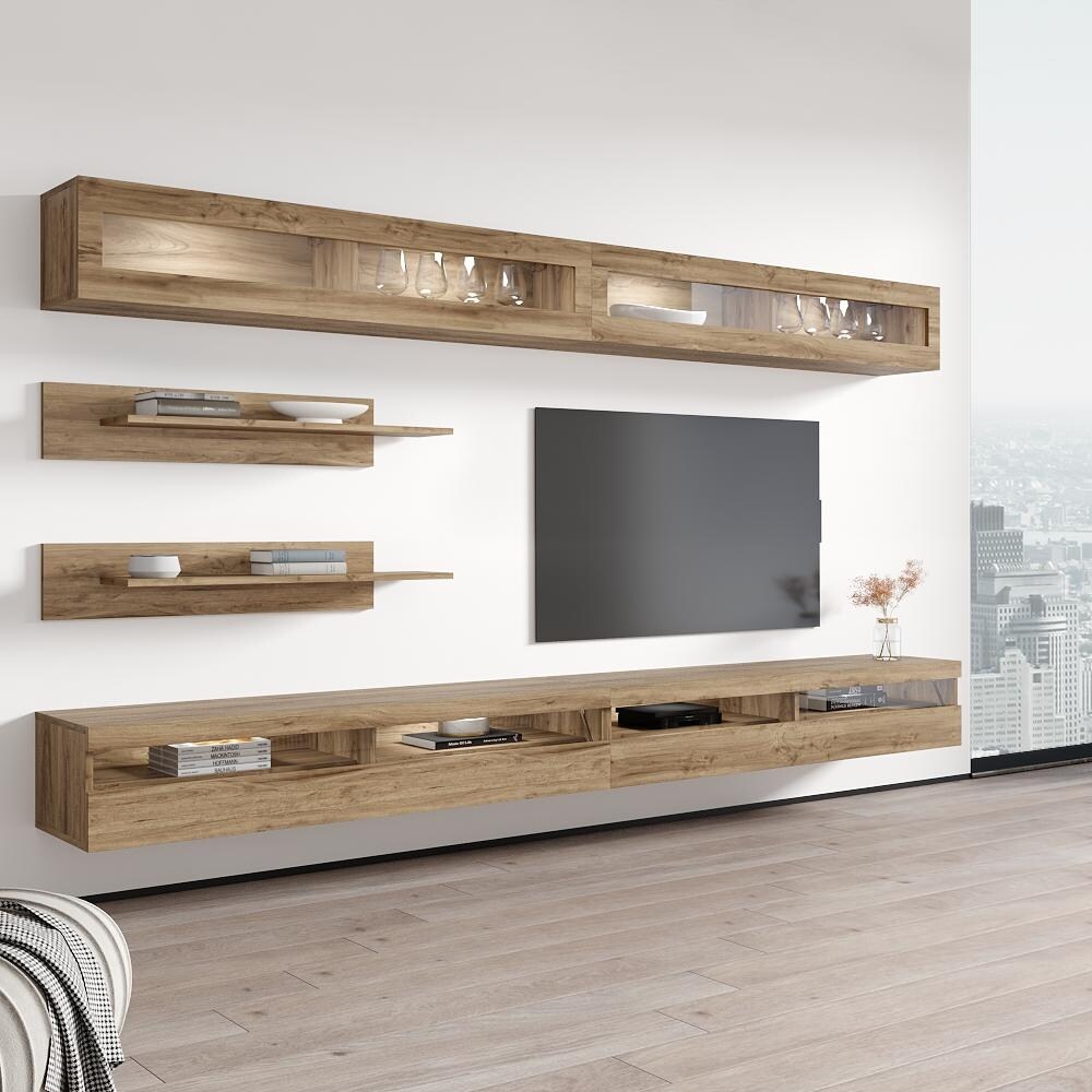 Fly I2 35TV Wall mounted Floating Modern Entertainment Center Set