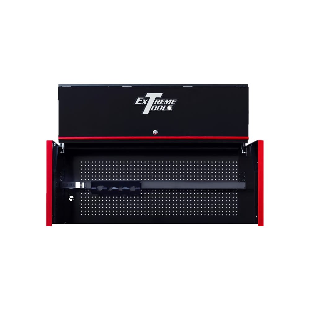 Extreme Tools 55 Black Power Workstation Hutch with Red