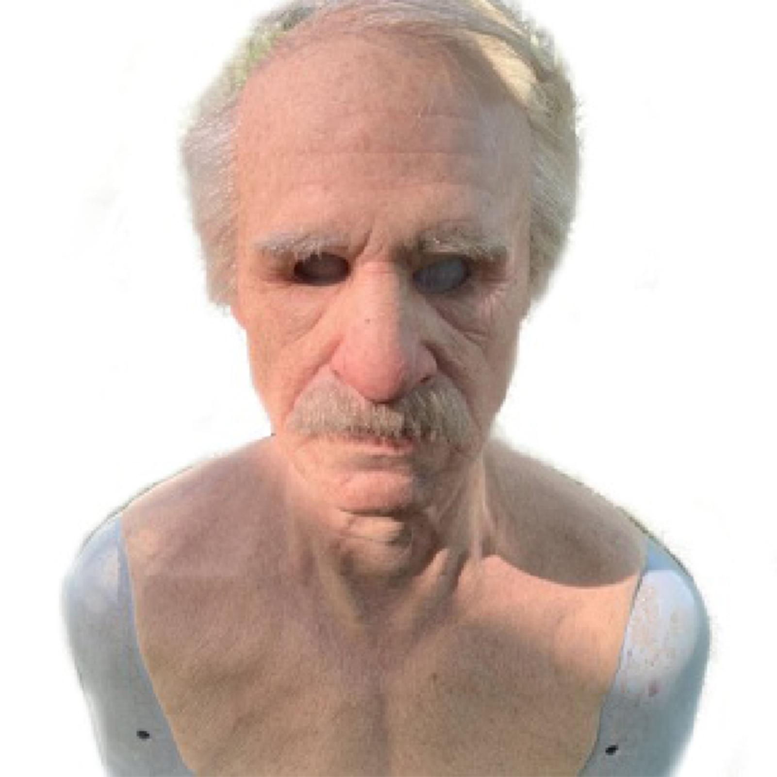 Amazon Cross-border Independent Station Old Man Old Grandfather Face Wig Old Man Mask Headgear Halloween Surrounding Old Man With Hair (e2)