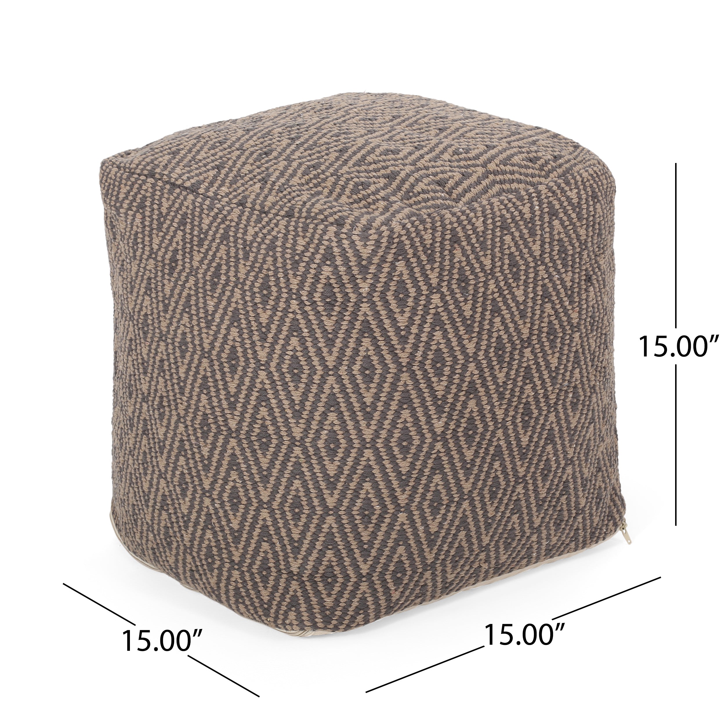 Sovereign Hand-Crafted Cotton Cube Pouf