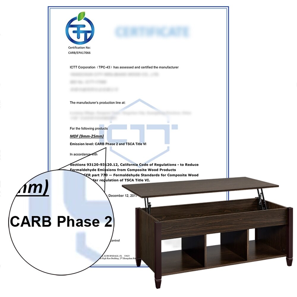 Yaheetech 47.5in Lift Top Wood Coffee Table with 3 Cube Open Shelves