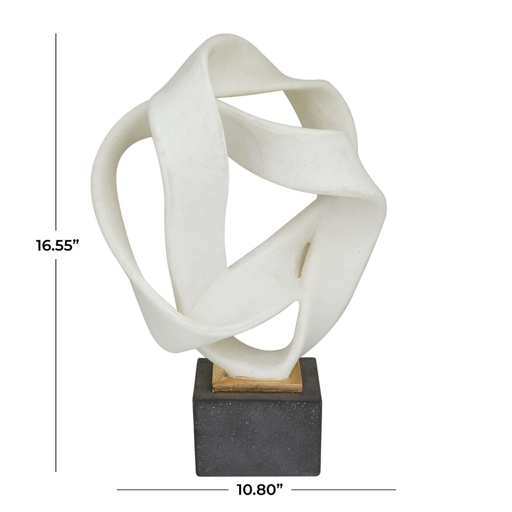 White Polystone Contemporary Abstract Sculpture