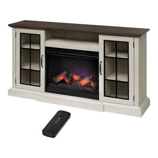 StyleWell Vinegate 67.75 in. W Freestanding Media Mantel Electric Fireplace TV Stand in Fairfax Oak 149032