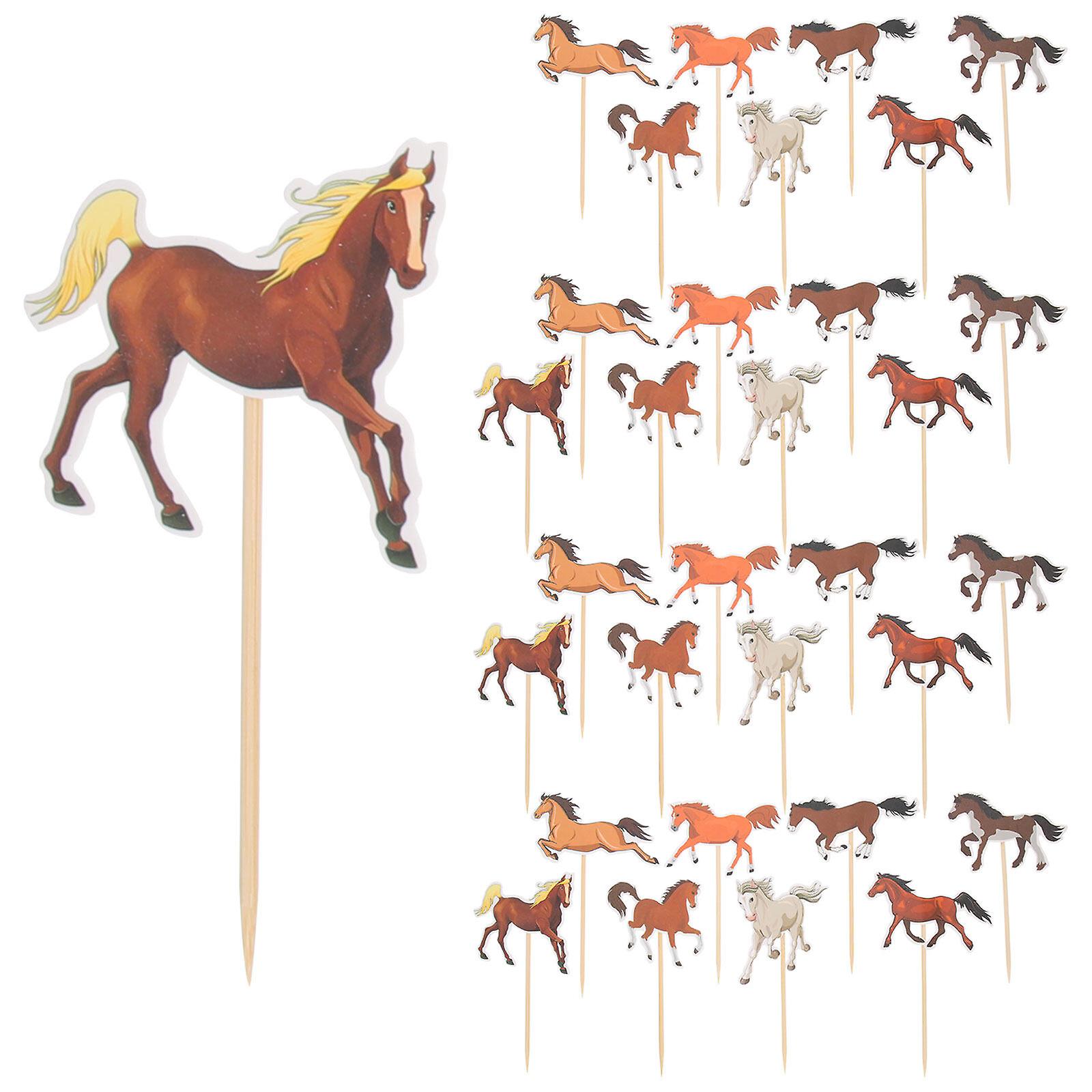 32pcs Horse Themed Cake Picks Cake Decoration Horse Cake Decoration Cake Ornaments