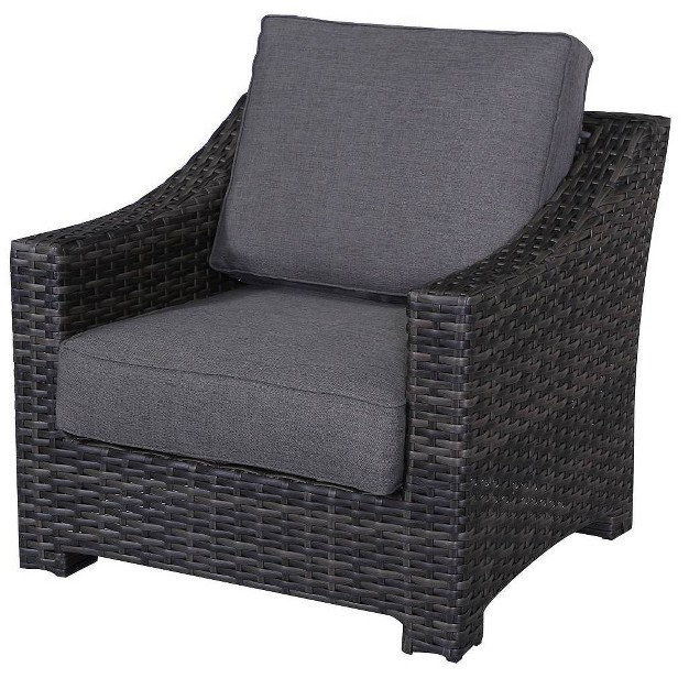 Bora Bora Wicker Patio Club Chair Gray Teva