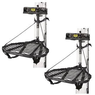 HAWK COMBAT Durable Steel Hunting Treestand and Full-Body Safety Harness (2-Pack) 2 x HWK-2000-MF