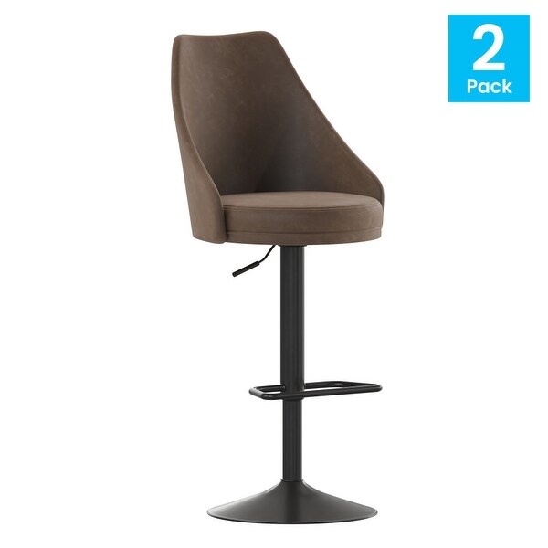 Modern Barrel Seat Adjustable Height Barstool with Steel Frame