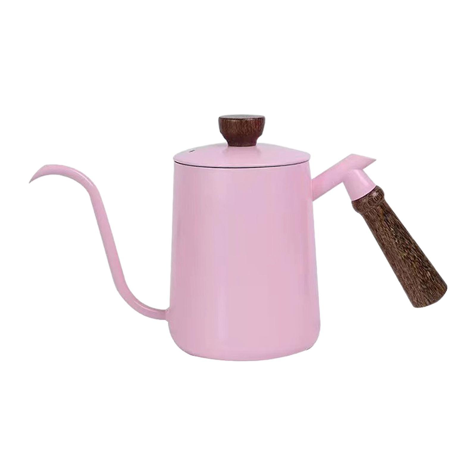 600ml Pour Over Kettle Hand Brewing Coffee Kettle For Indoor Outdoor Kitchen Pink