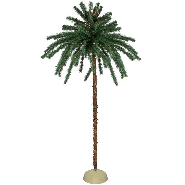 Northlight 6' Pre-lit Artificial Tropical Outdoor Patio Palm Tree - Clear Lights