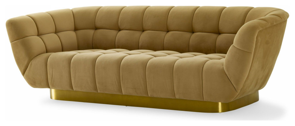 Divani Casa Granby Glam Mustard and Gold Fabric Sofa   Contemporary   Sofas   by Vig Furniture Inc.  Houzz