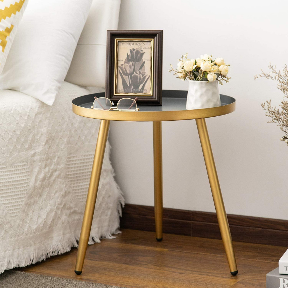 Round Side Table  Metal End Table   Contemporary   Side Tables And End Tables   by Homesquare  Houzz