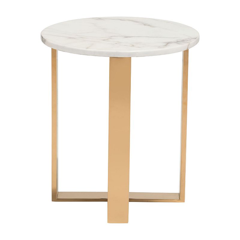 Zuo Modern Atlas Round Faux Marble End Table