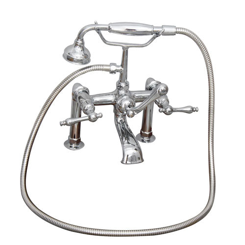 Tub Rim-Mounted Filler with Hand-Held Shower