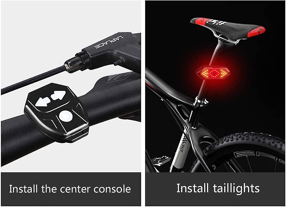 Bicycle Tail Light Usb Rechargable Turn Signals Smart Wireless Remote Control Bike Rear Light