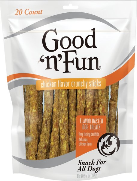 Good 'n' Fun Crunchy Sticks Chicken Dog Treats， 20 count