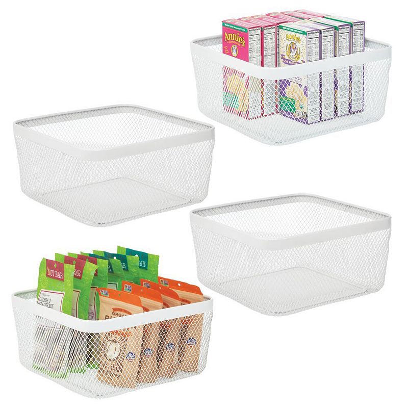 mDesign Metal Wire Food Organizer Storage Bin - 4 Pack