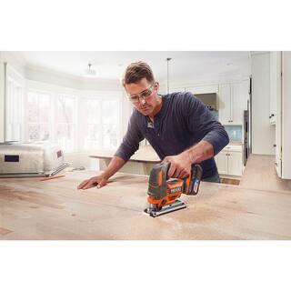 RIDGID 15 Amp Corded 10 in. Dual Bevel Miter Saw with LED Cutline Indicator and 18V  Brushless Cordless Jig Saw (Tool Only) R4113-R8832B