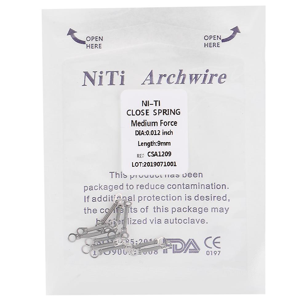 10pcs/bag Orthodontic Closed Coil Spring Niti Close Coil Spring Dental Accessory0.012 X 9mm