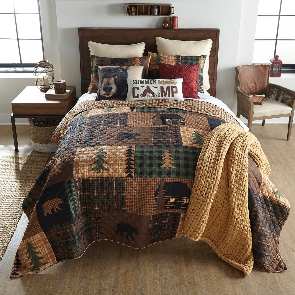 Donna Sharp Brown Bear Cabin 3 PC Quilt Set