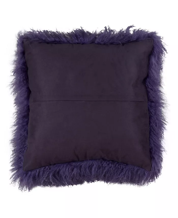 Saro Lifestyle Mongolian Wool Lamb Fur Decorative Pillow， 20