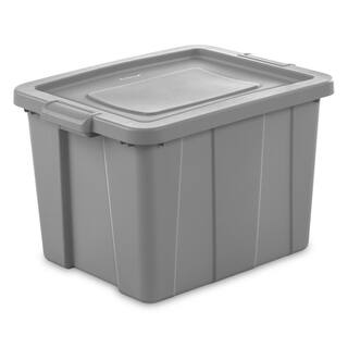 Sterilite 18 gal. Plastic Storage Tote with Lid in Gray (12-Pack) 12 x 16786A06