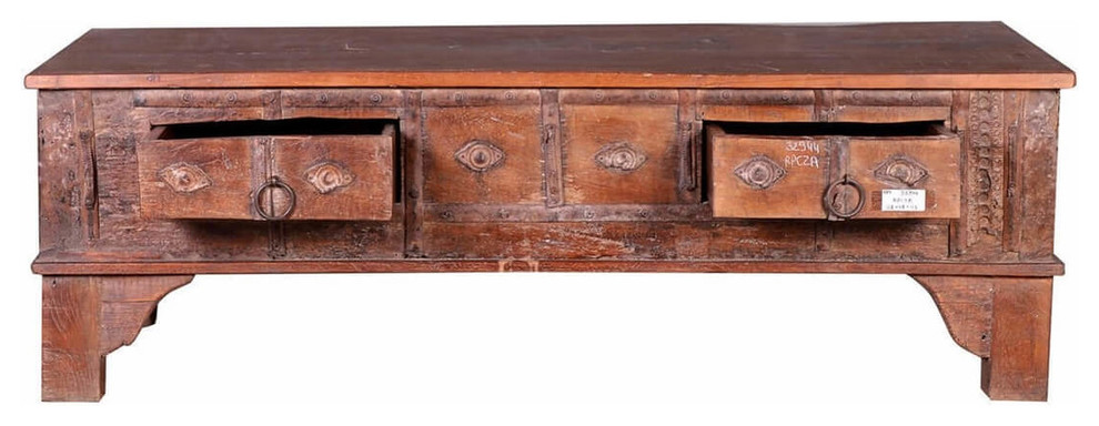 Owendale Handcrafted Reclaimed Wood 2 Drawer Coffee Table Chest   Rustic   Coffee Tables   by Sierra Living Concepts Inc  Houzz