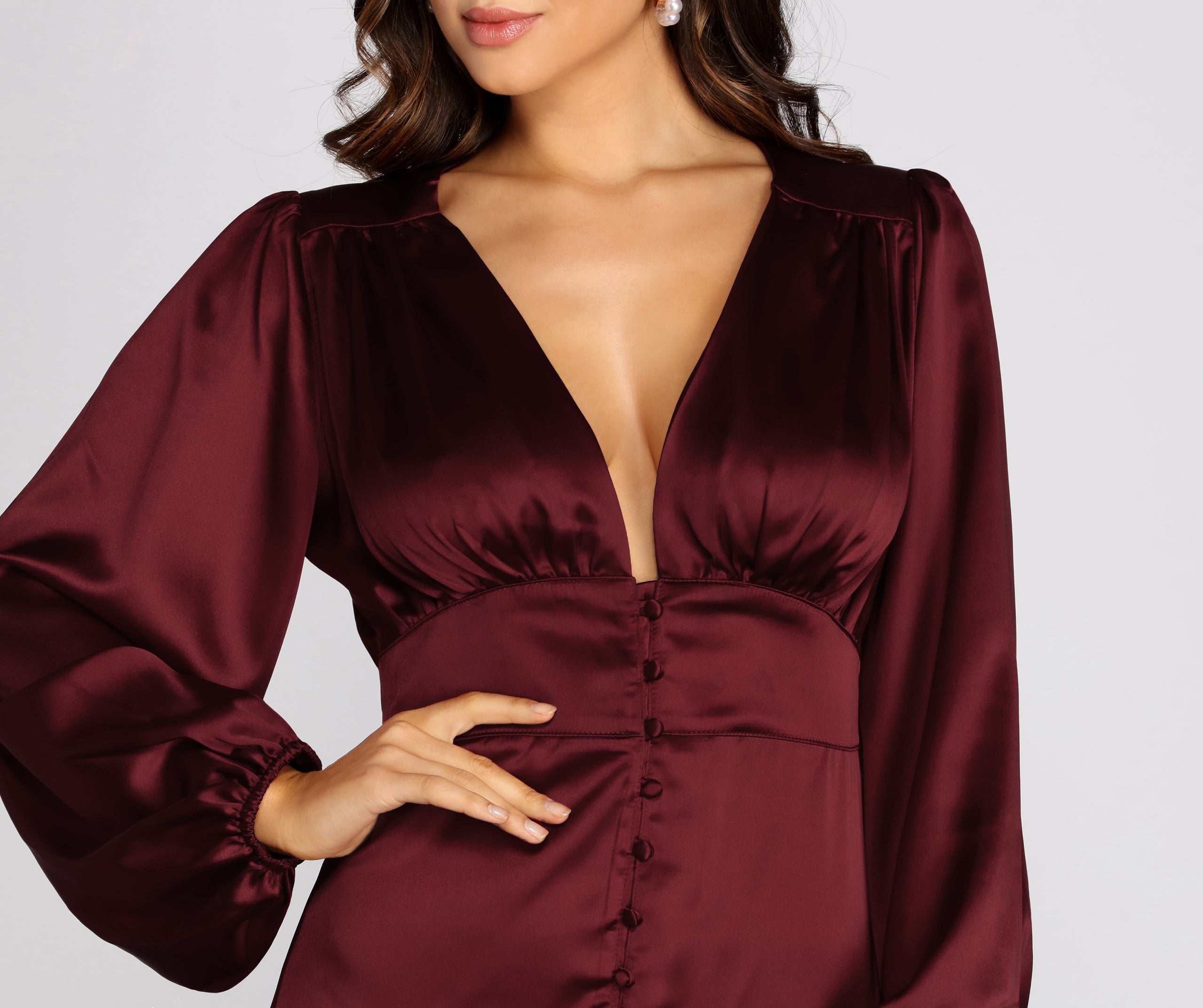 Satin Satisfaction Button Down Dress