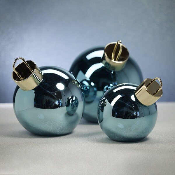 LED Oversized 7.75 Blue Glass Ball Ornament