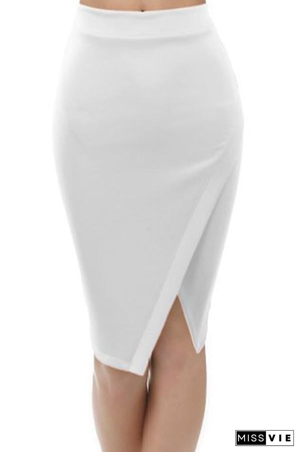 Split Solid Color Sexy Skirt