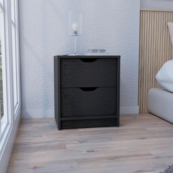 Minimalist Style Nightstand with 2 Large Capacity Drawers and Premium Top - - 37797803