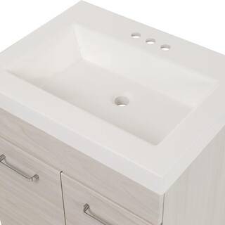 Glacier Bay Stancliff 24.5 in. W x 18.8 in. D x 34.3 in. H Freestanding Bath Vanity in Elm Sky with White Cultured Marble Top ST24P2-EK