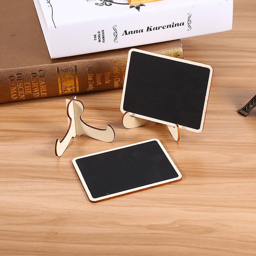 10pcs Wooden Mini Blackboard Chalkboard Message Note Board With Stand Holder Clip