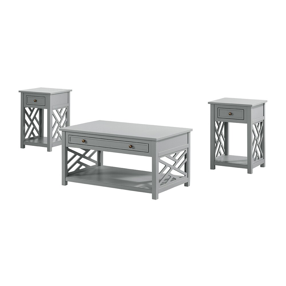 Porch   Den Altadena 3 piece Coffee and End Table Set with Drawers