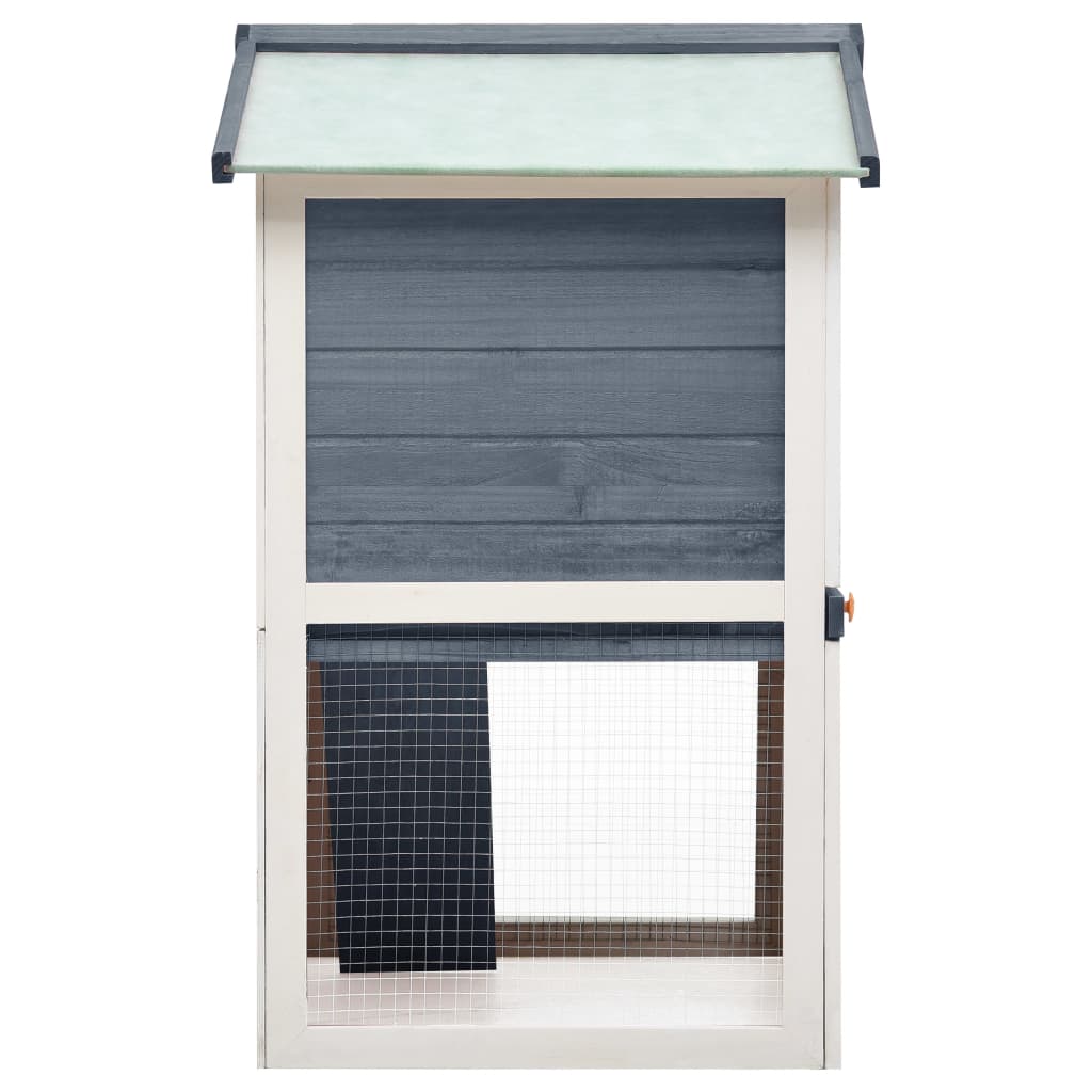 Rabbit Hutch Outdoor Inlife Outside Rabbit Cage 2 Layers， Gray， Wood