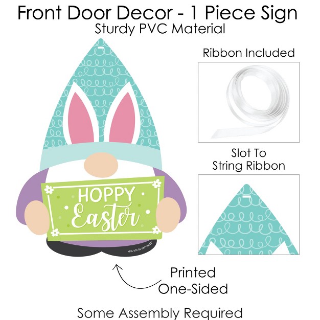 Big Dot Of Happiness Easter Gnomes Hanging Porch Spring Bunny Party Outdoor Decorations Front Door Decor 1 Piece Sign