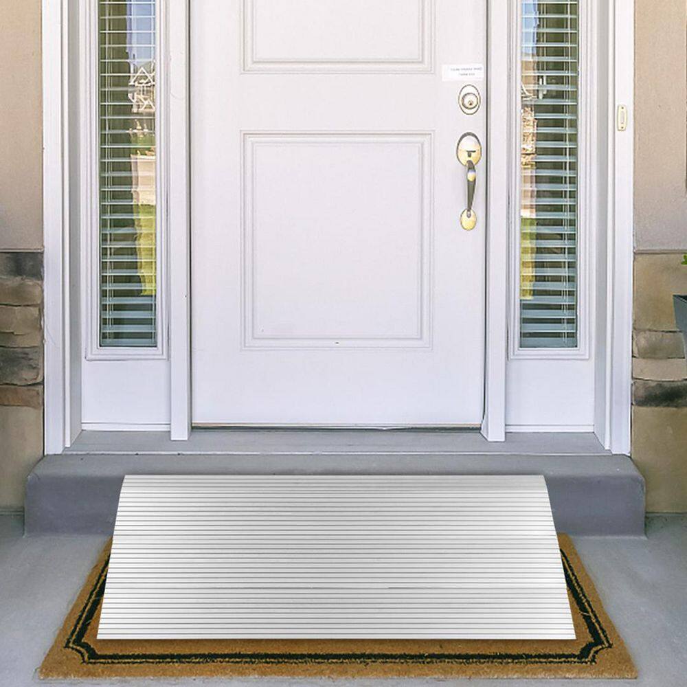 VEVOR 34 in. W x 17.2 in. D Door Threshold Ramp Aluminum Threshold Ramp for Doorways Adjustable Threshold Ramp for Wheelchair WFSLYPDYCGLZ33V6ZV0