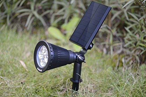 Nekteck Solar Powered Garden Spotlight - Outdoor Spot Light for Walkways， Landscaping， Security， Etc. - Ground or Wall Mount Options (2 Pack， Warm White)