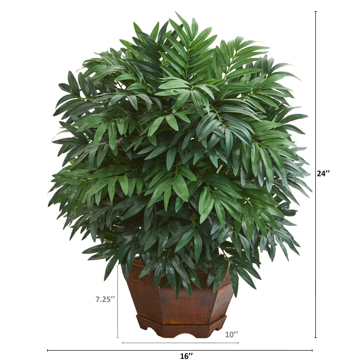 24'' Bamboo Palm Artificial Plant with Decorative Planter