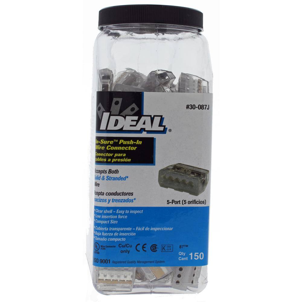 IDEAL In-Sure 5-Port Push-In Wire Connector (150-Jar) 30-087J