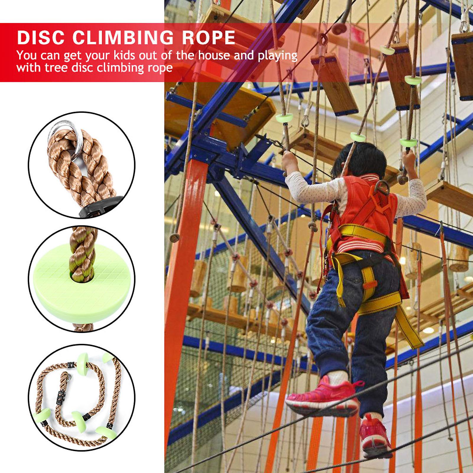 Children Swing Disc Climbing Rope Kids Playground Equipment Toys Green