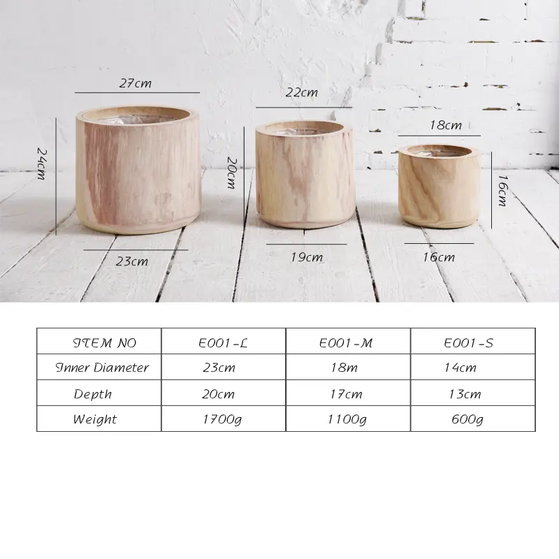 Round planting box garden respirable wood flower garden flowerpot garden supplies decoration wooden flower pot