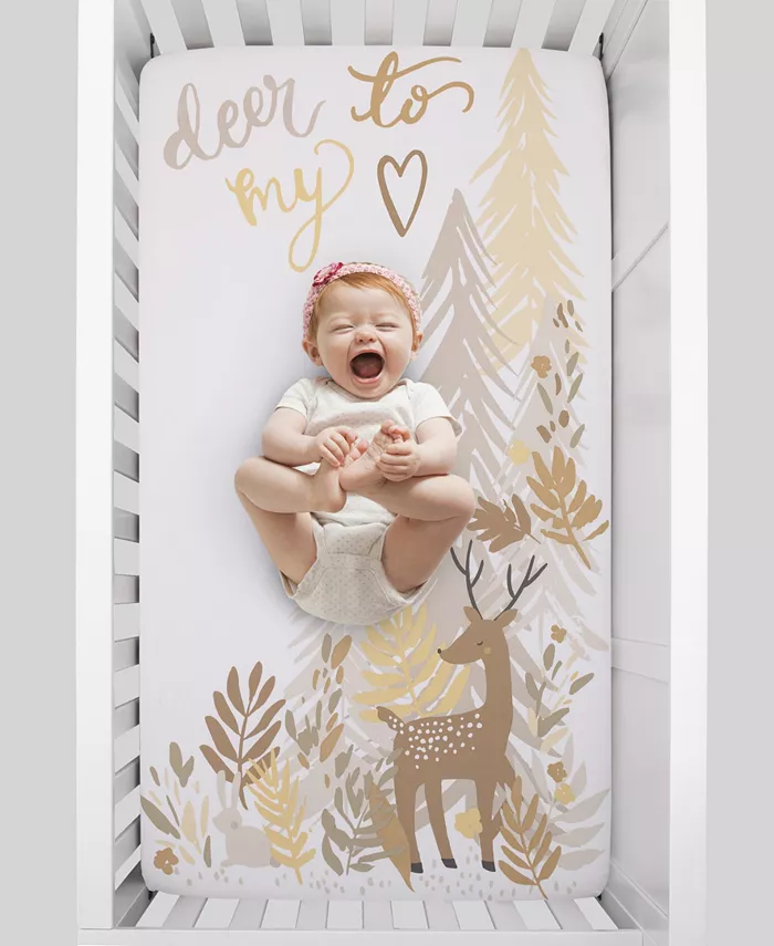 Macy's Deer To My Heart Tree Leaf Photo Op Fitted Crib Sheet