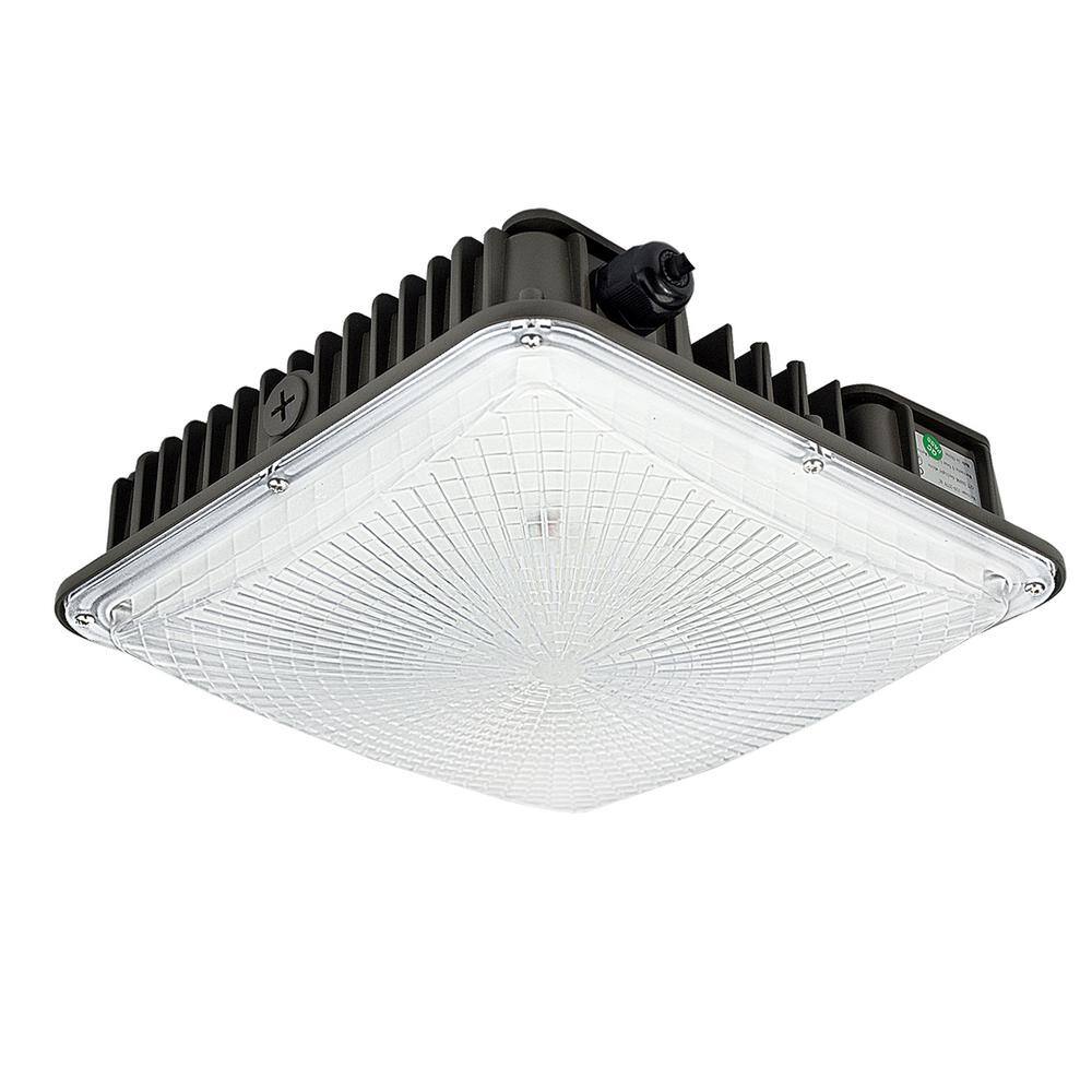 WYZM 300-Watt Equivalent Integrated Black LED Outdoor Security Light 8400 Lumens Canopy Light and Area Light CP-70W